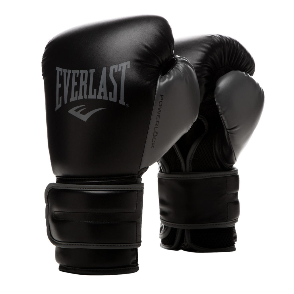 Боксерские перчатки Everlast Powerlock PU 2 черные купить в Петербурге